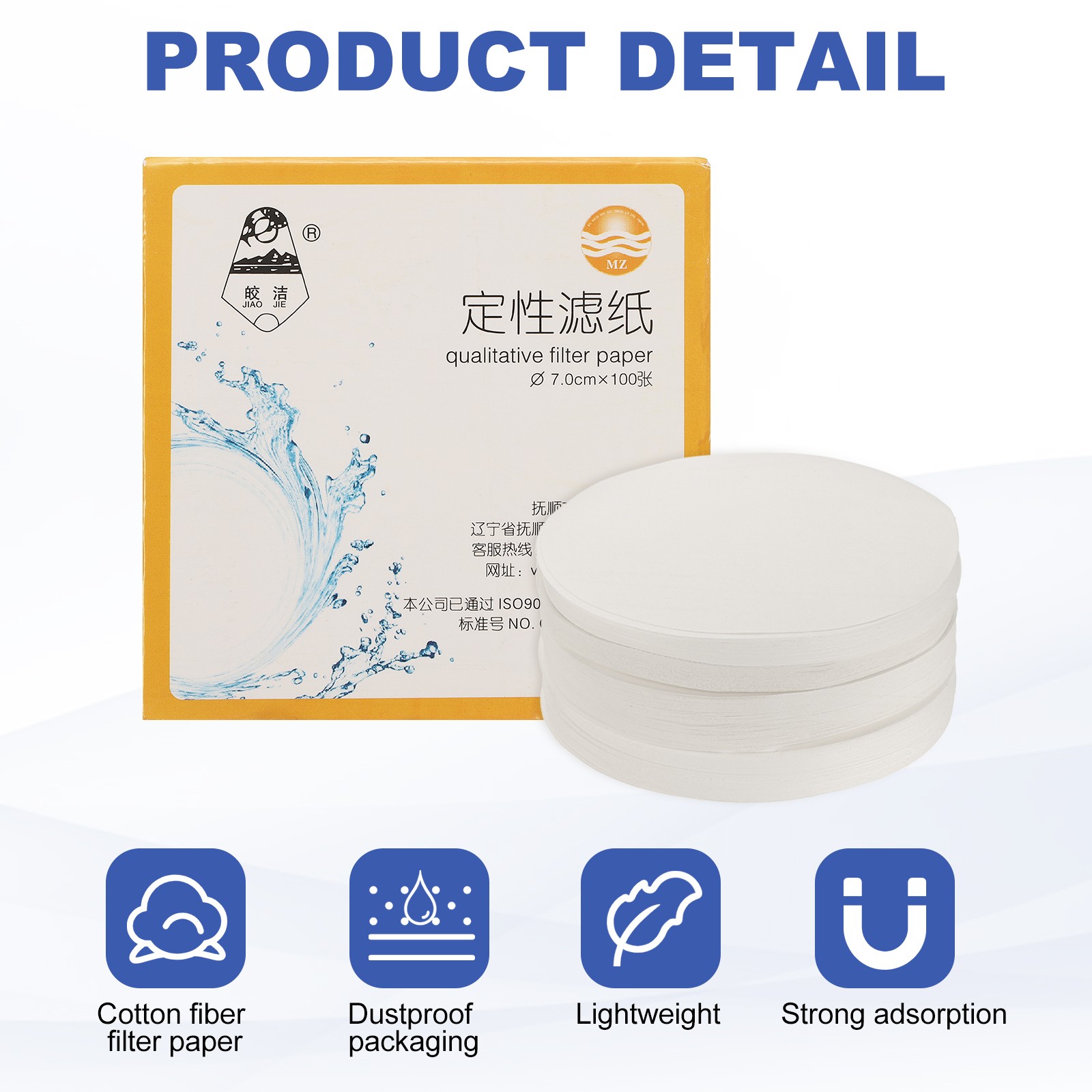 300Pcs 9cm Qualitative Filter Paper, Slow/Medium/Fast, Each Speed of 100 Pcs