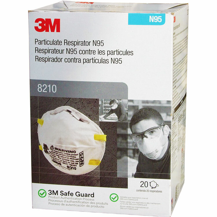 1 Box of 20 Each 3M 8210 N Grade 95 Particulate Respirator Expires in 2025