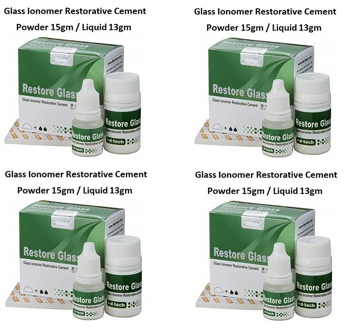 4 x Dental RESTORE Superior GIC Type 2 Restorative Cement D TECH