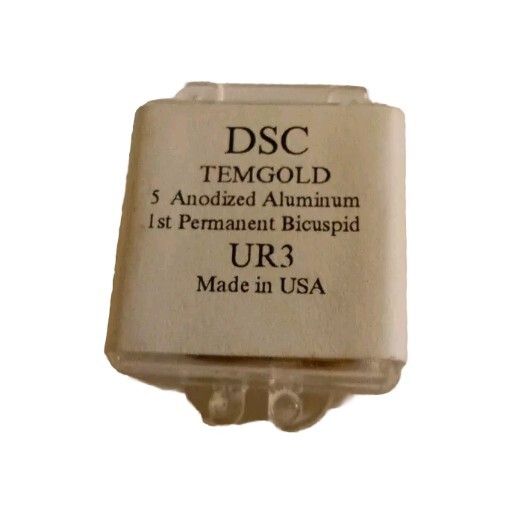 DSC Dental 1st Permanent Bicuspid TEMGOLD 5/Pk ANODIZED ALUMINUM USA UR3