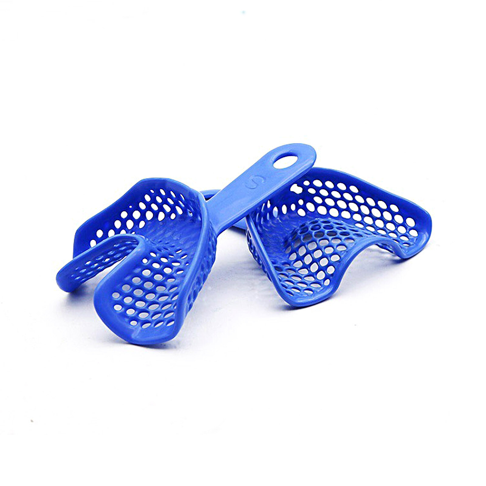 2Pcs Dental Impression Trays Plastic-Steel Denture Autoclavable Upper + Lower