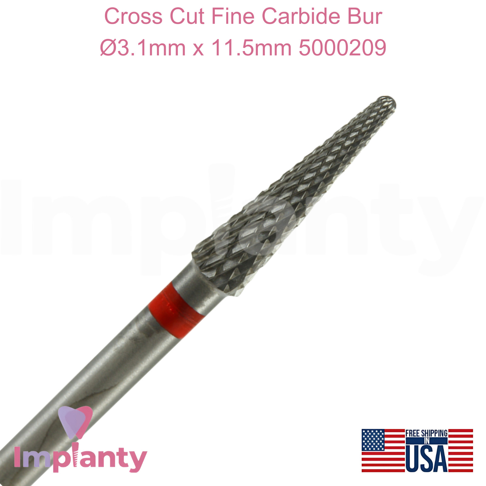Cross Cut Fine Grit Carbide Dental Bur Ø3.1mm x 11.5mm 5000209 Dentistry Tool