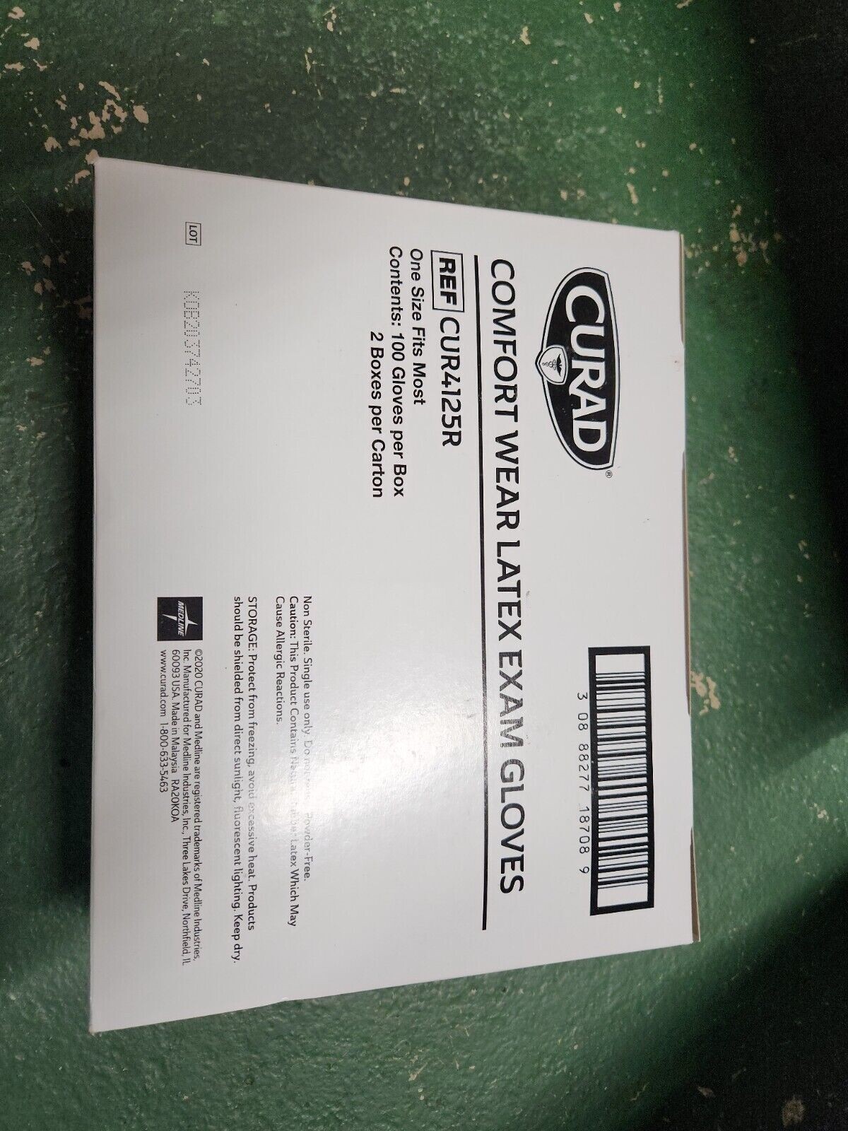 CURAD Comfort Wear Latex Exam Gloves – One Size Fits Most, 2×100 Count