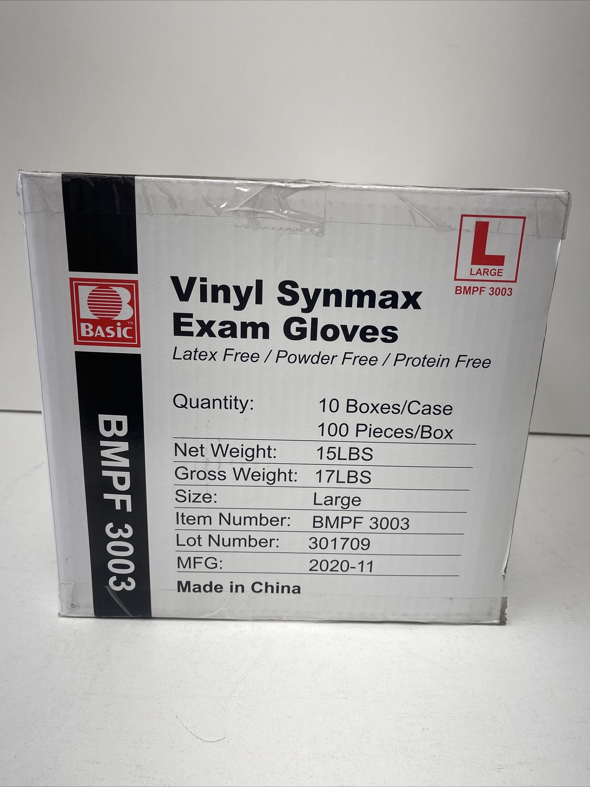 1000Pcs Basic Disposable Synmax Vinyl Exam Gloves Latex Free, Powder Free, Large