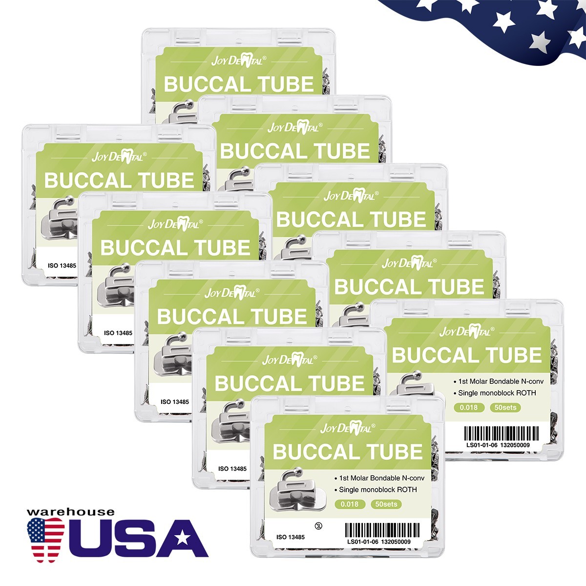 50 Sets Dental Orthodontic Buccal Tube 1st 2nd Molar Roth /MBT 022 Bondable