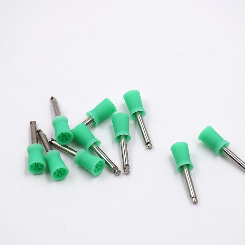 100 Pcs Dental Prophy Paste Cup Latch Polishing Polisher Rubber Brush Bowl Green