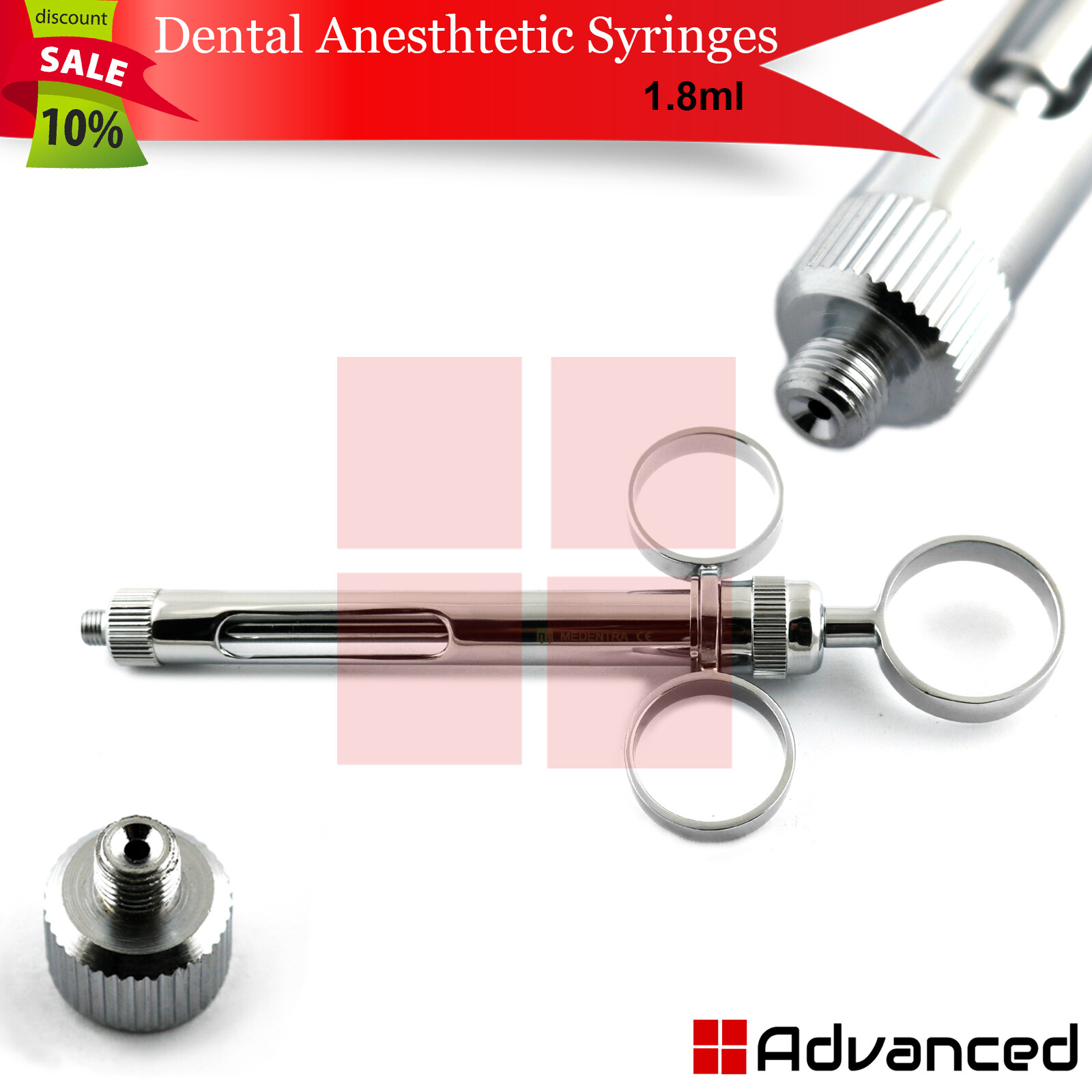 Periodontal Local Anesthesia Self Aspirating Syringe 1.8ml Triple Ring