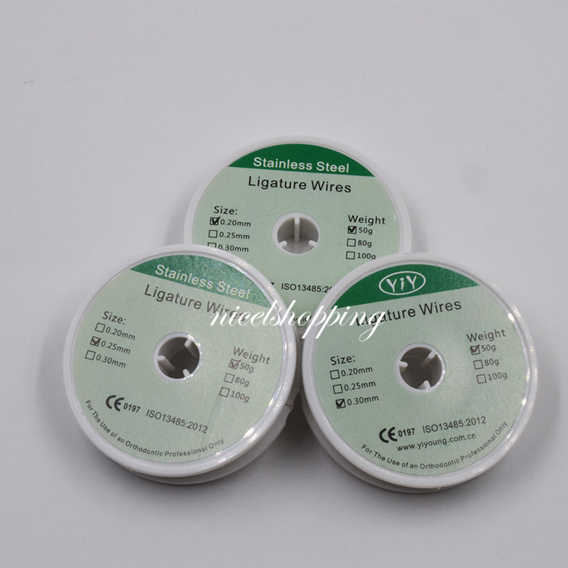 Dental Orthodontic Ligature Wire 0.20/0.25/0.30mm Round Spool Stainless Steel