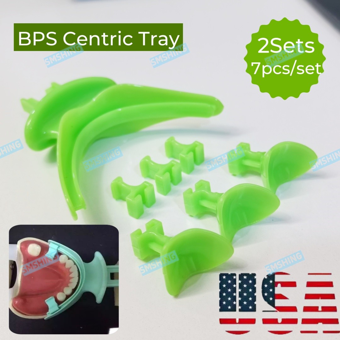 2Sets Dental Centric Tray Occlusal Record Articulator Facebow Implantology BPS