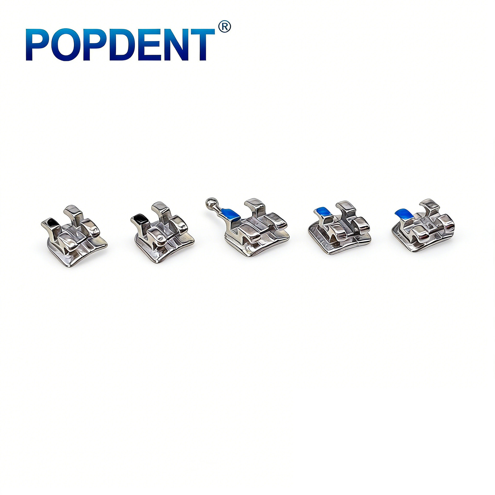 POPDENT Dental Orthodontic Metal Brackets MIM MBT/ROTH 022/018 345H Monoblock