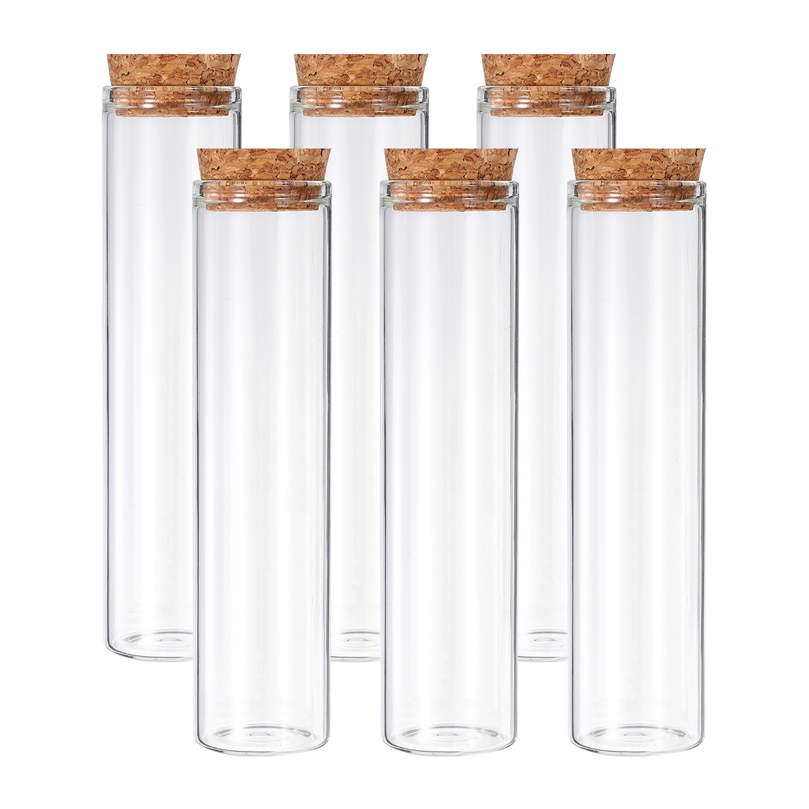 60ml Test Tubes, 6pcs 4.72×1.18 Glass Test Tube Containers with Cork Stopper