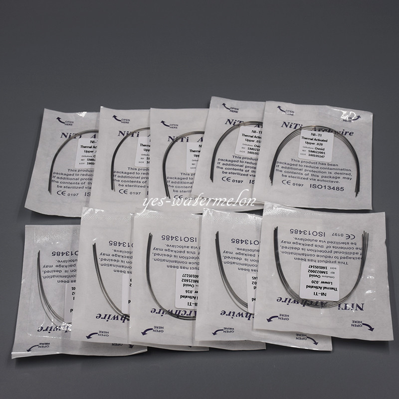 10 Pcs/Pack Dental Orthodontic Thermal Activated Niti Round Arch Wire 3 Forms