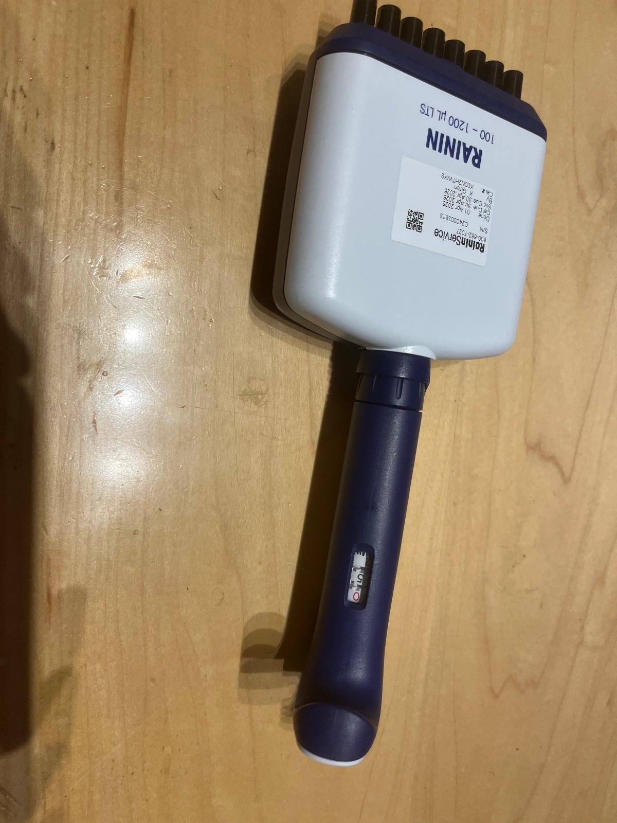 Rainin XLS multichannel pipet 8 variable 100- 1200 ul LTS calibrated 2025