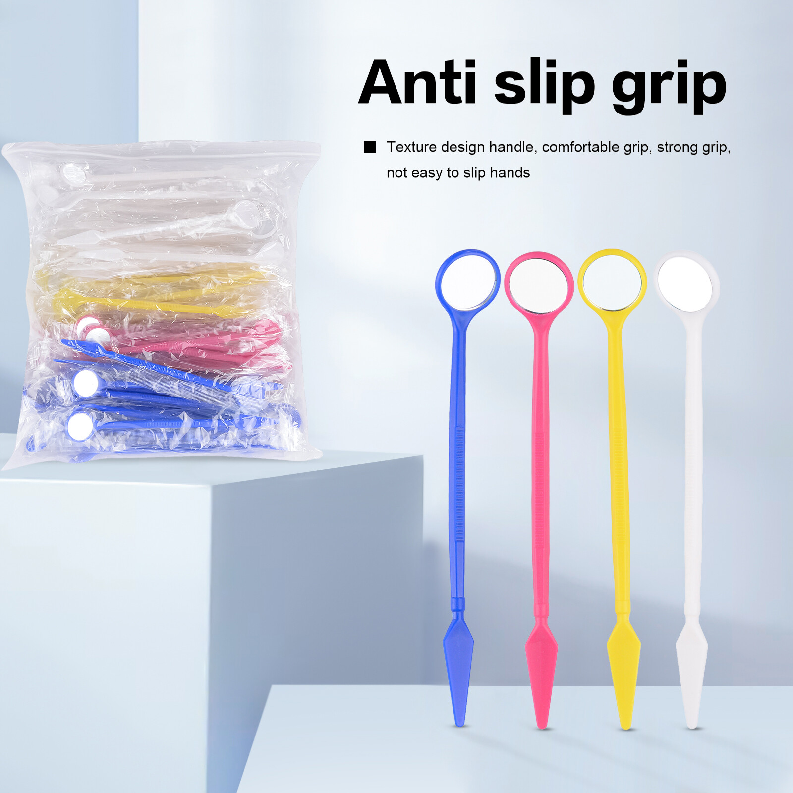 100PCS Colorful Dental Disposable Oral Examination Mouth Mirrors Oral Reflectors