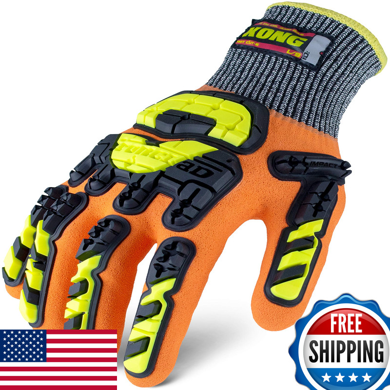 Ironclad Mens Work Gloves Kong 360 Cut A6 Chemical Ive Orange Medium Us