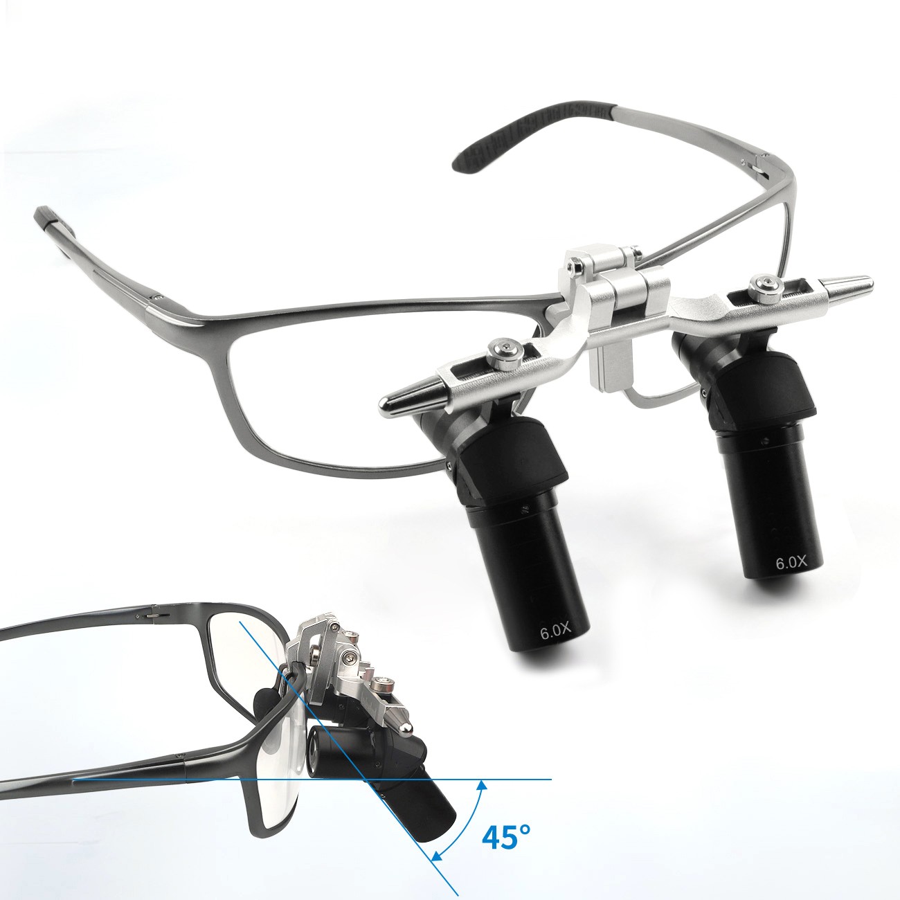 6X High-Definition Optical Lens Dental Ergo Loupes Magnifiers + 5W LED Headlight