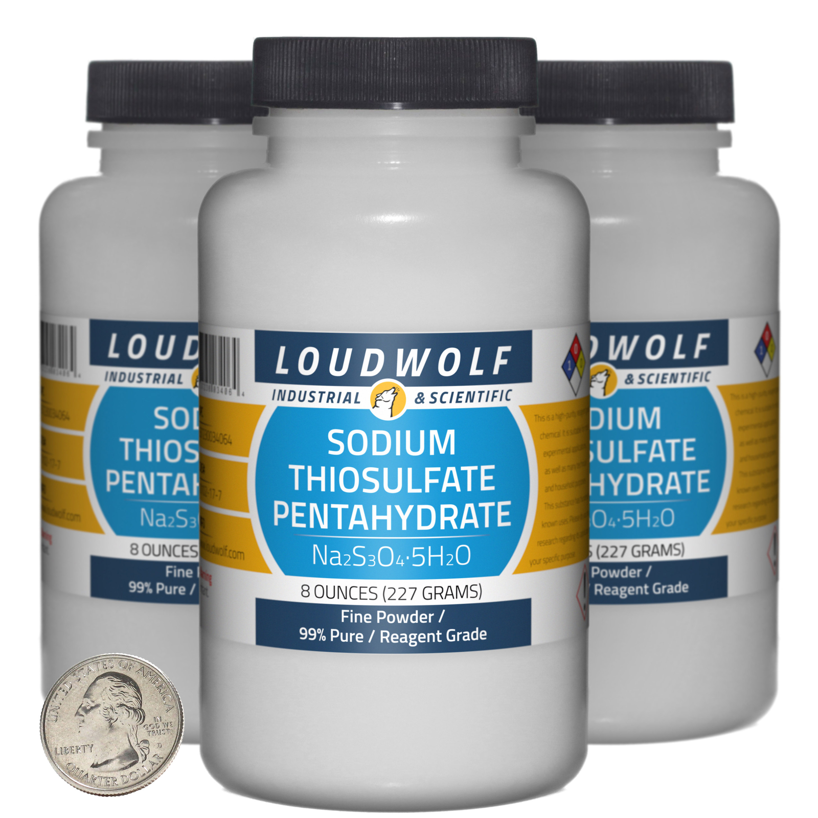 Sodium Thiosulfate Pentahydrate / 1.5 Lbs / 3 Bottles / 99% Reagent Grade Powder