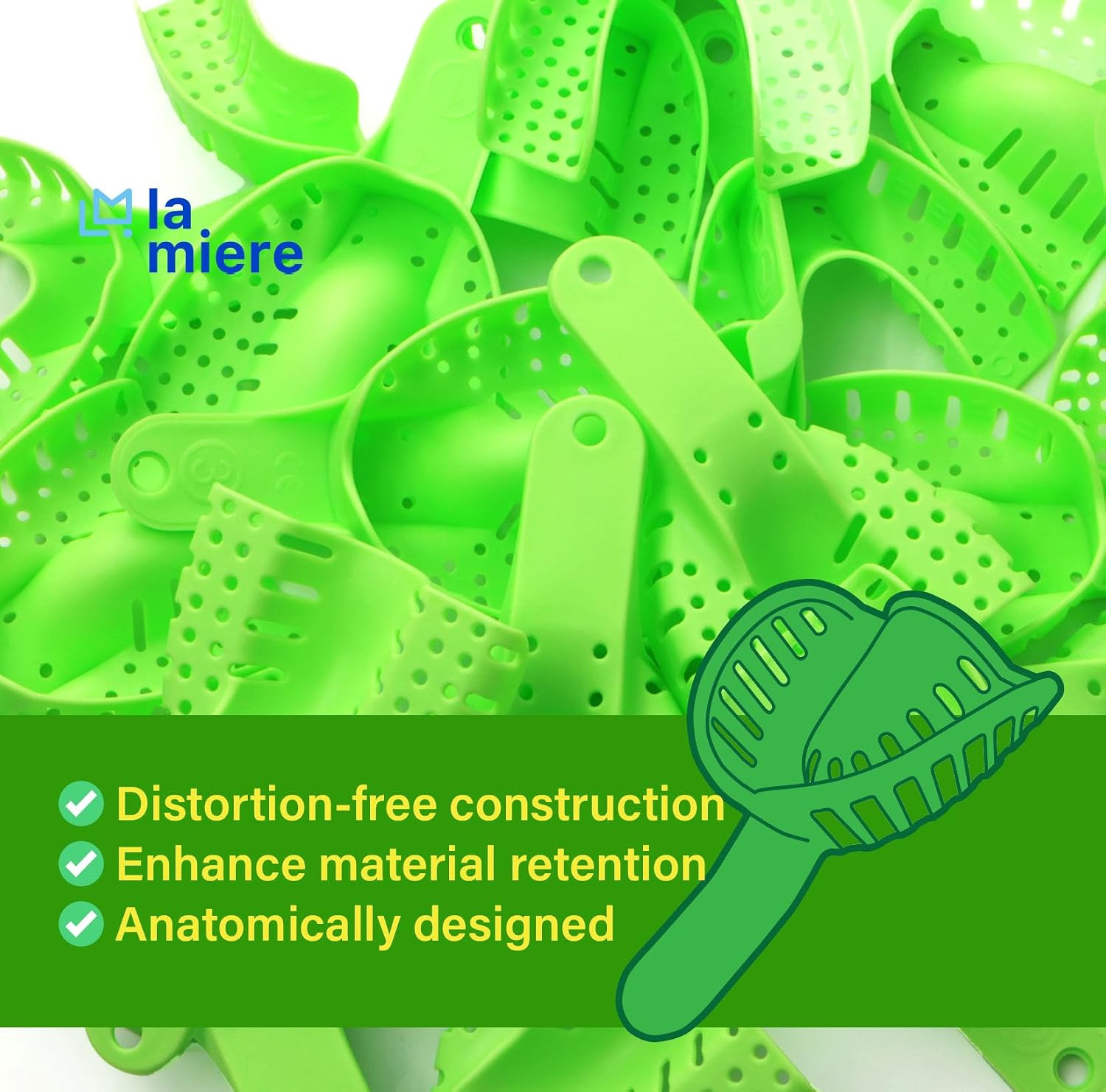 Dental Impression Trays Small Lower, Autoclavable Perforated