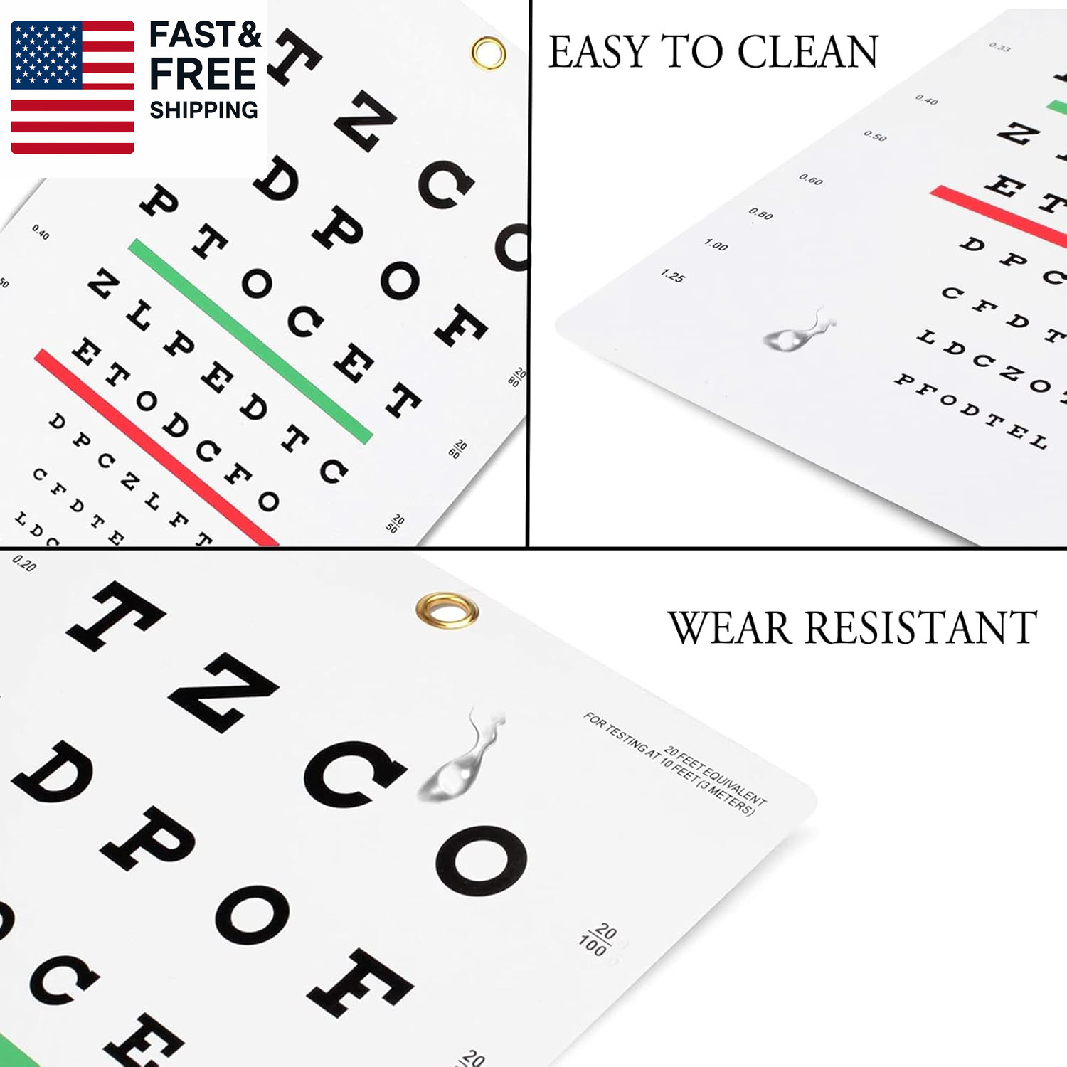 Snellen Chart, Wall Chart for Eye Exams – 10 Ft 9 X 14 In