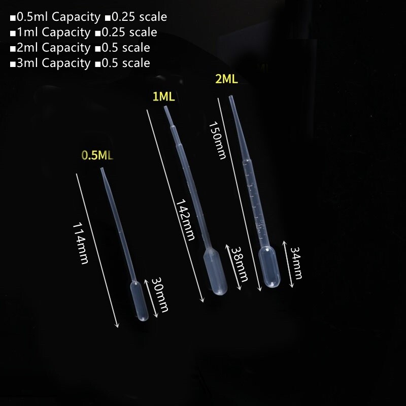 Plastic Transfer Pipette Disposable Pasteur Dropper 0.2/0.5/1/2/3/5/10ml Quality