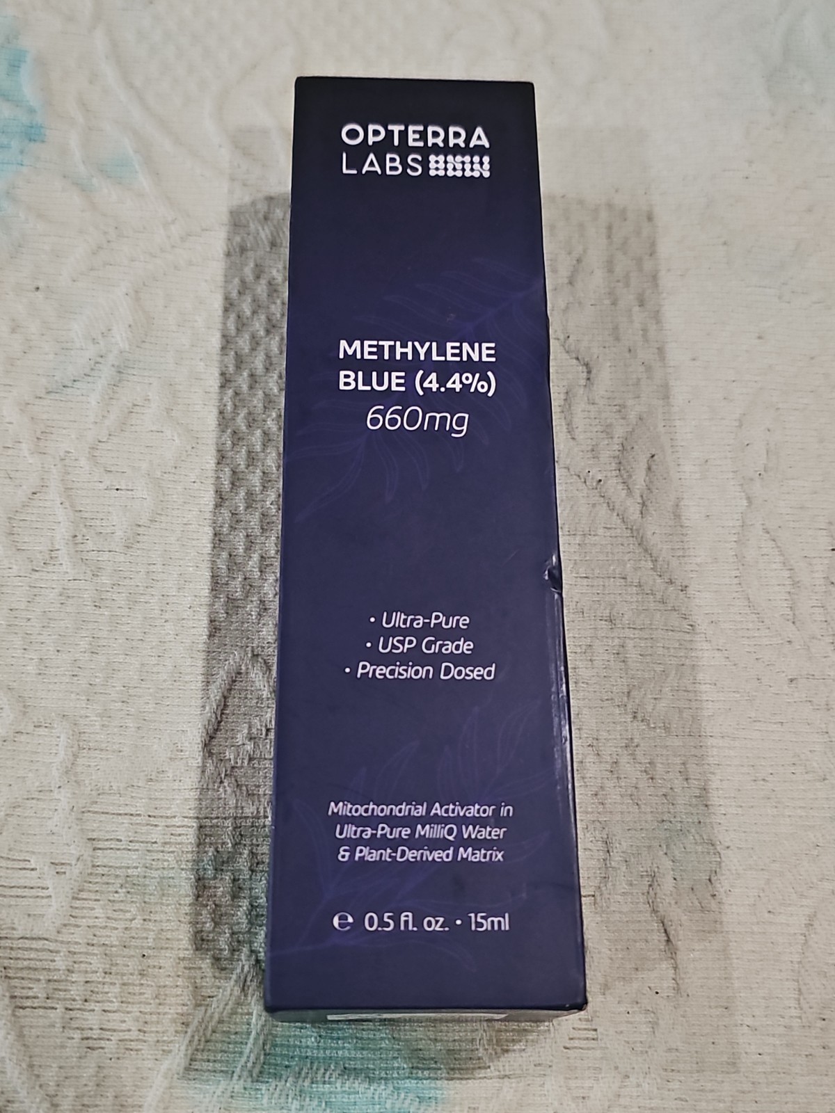 Methylane Blue4.4% Opterra Labs 15mL USP Grade Ultra Pure 660mg NIB Sealed