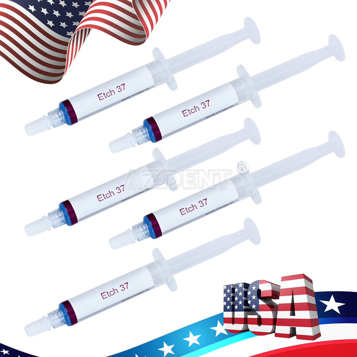 5x Dental Acid Etching Gel 37% Phosphoric 5ml/syringe Dentex