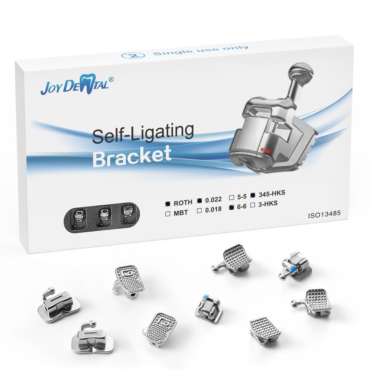AZ Dental Orthodontic Self-Ligating Brackets Roth 0.022 Hook 345+4pcs 1st Tubes