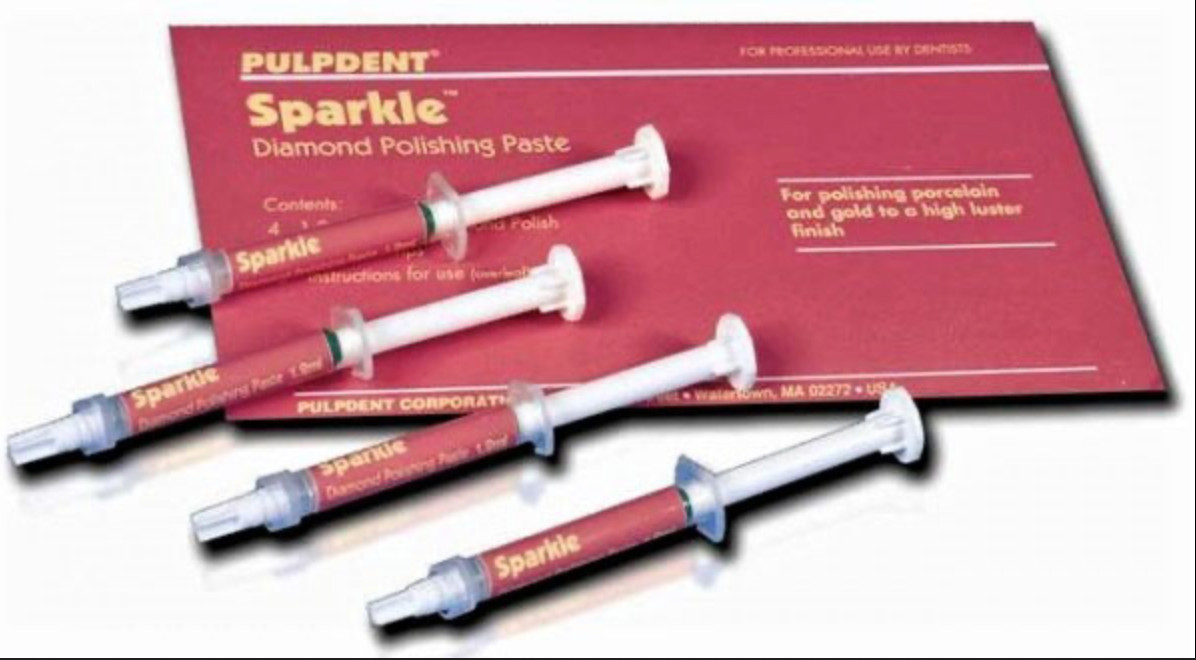 Sparkle Dental Diamond Polishing Paste, 4 – 1.2 mL Syringes For Porcelan & Gold