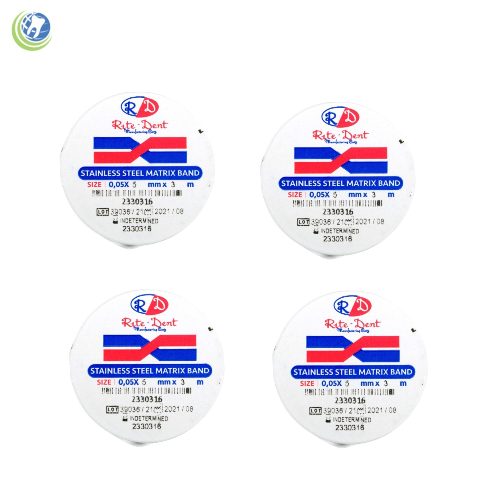 4 X Dental Matrix Bands Rolls 3/16″ (5mm) Stainless Steel 10 feet each roll