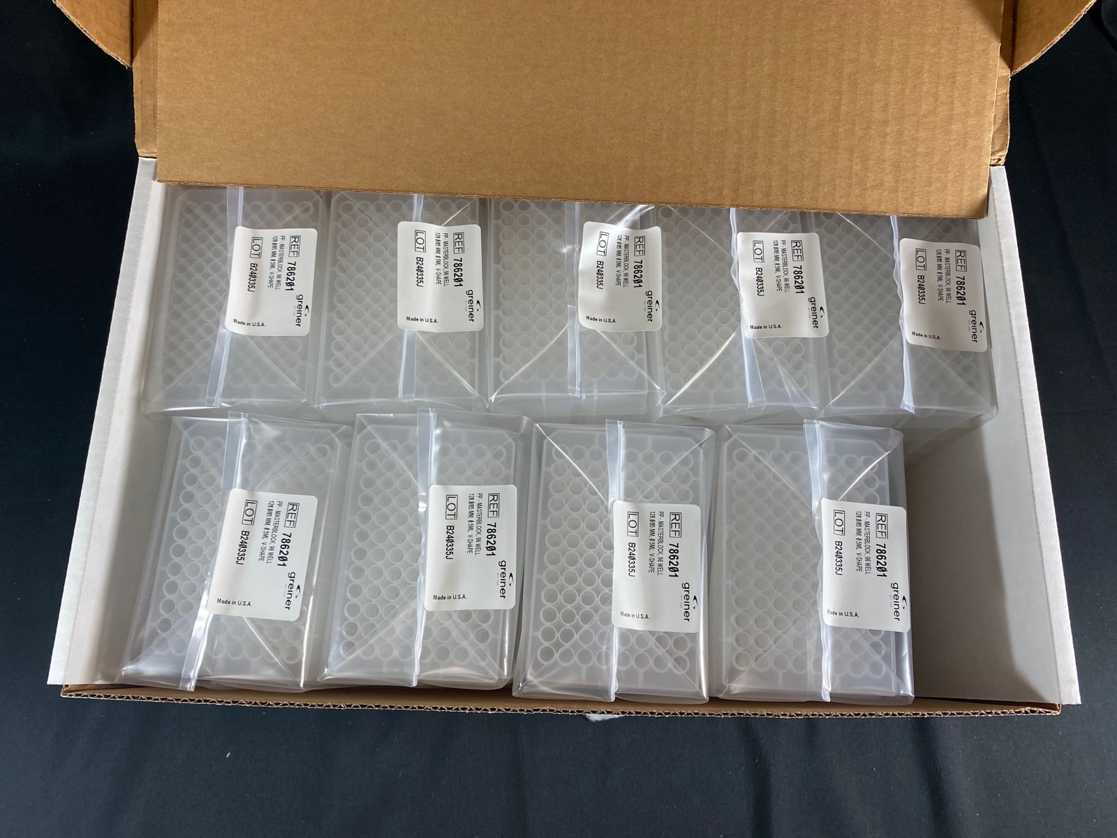 GREINER BIO-ONE Masterblock 96-Well Plates 0.5mL V-Bottom 786201 (72/cs)
