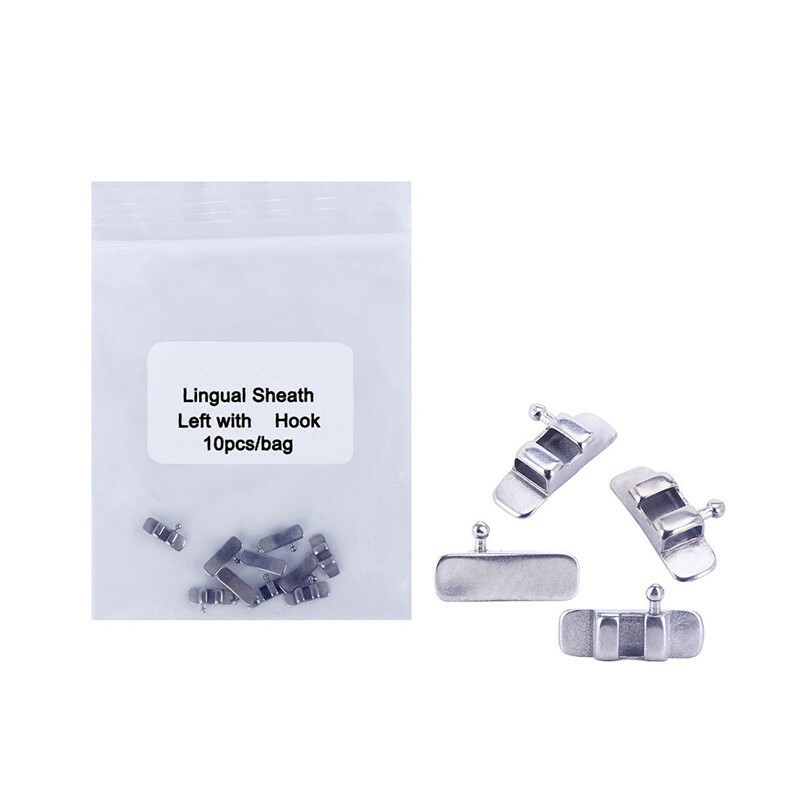 10 Pcs/Pack Dental Ortho Stainless Steel Lingual Sheath Left / Right/ No Hook