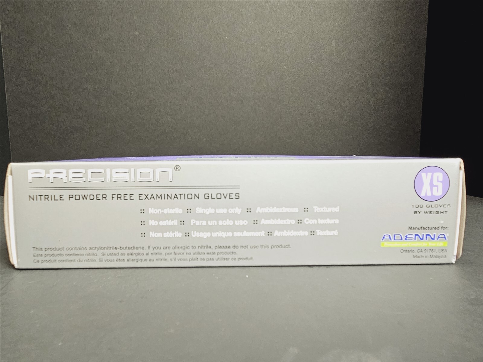 Adenna Precision Nitrile Gloves X Small Powder Free 10 Boxes with 100 Gloves Ea