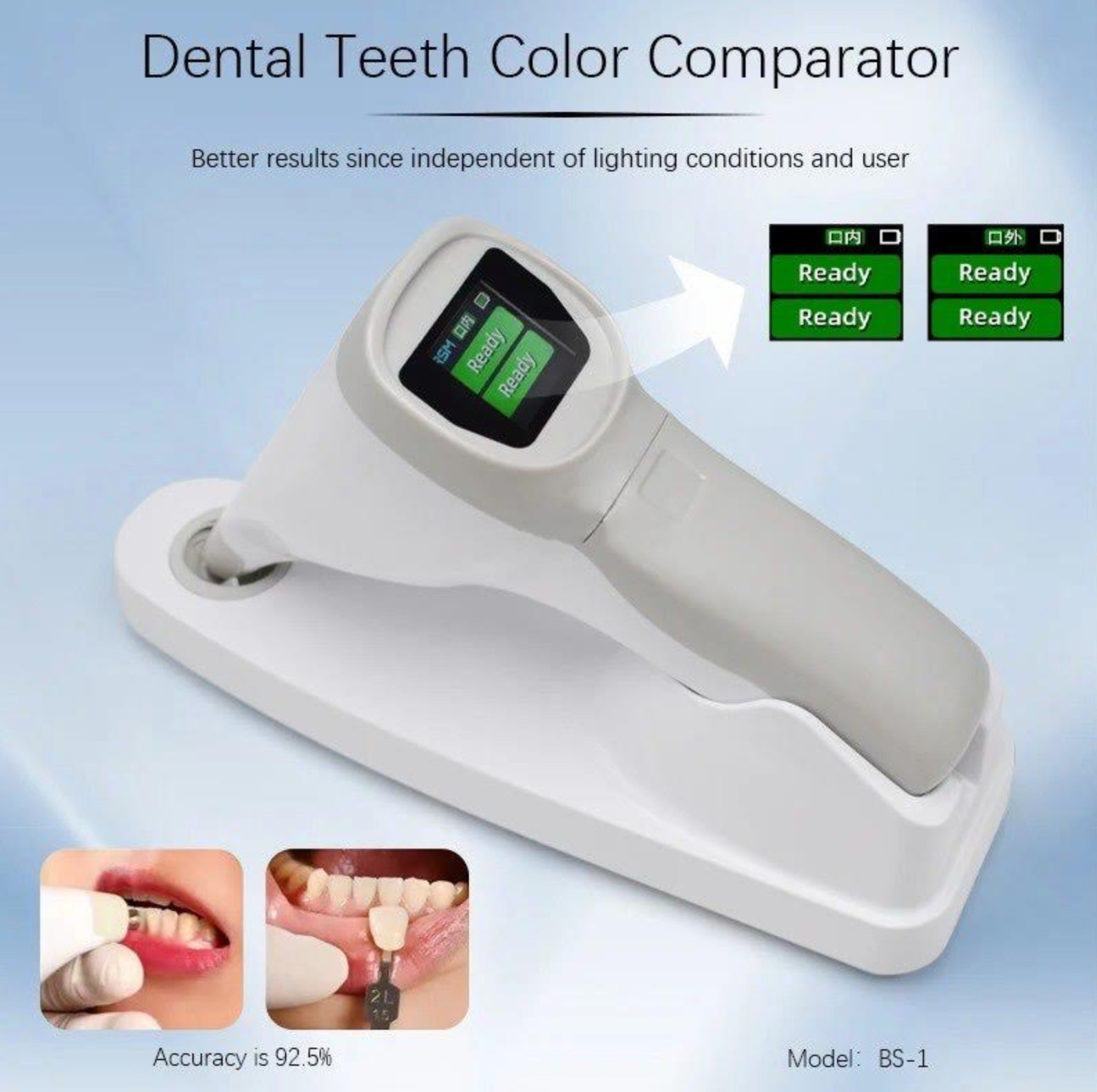 Dental Teeth Whitening Digital Shade Guide LED Tooth Color Comparator bs-1