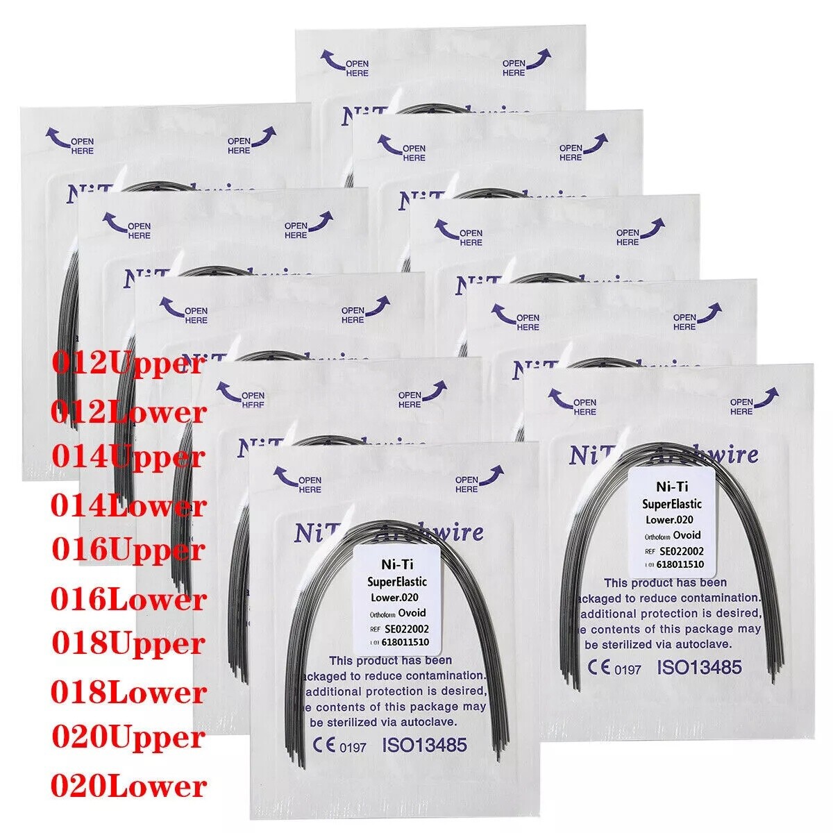 1-200 Packs dental orthodontic super elastic niti round arch wire Upper/Lower ns