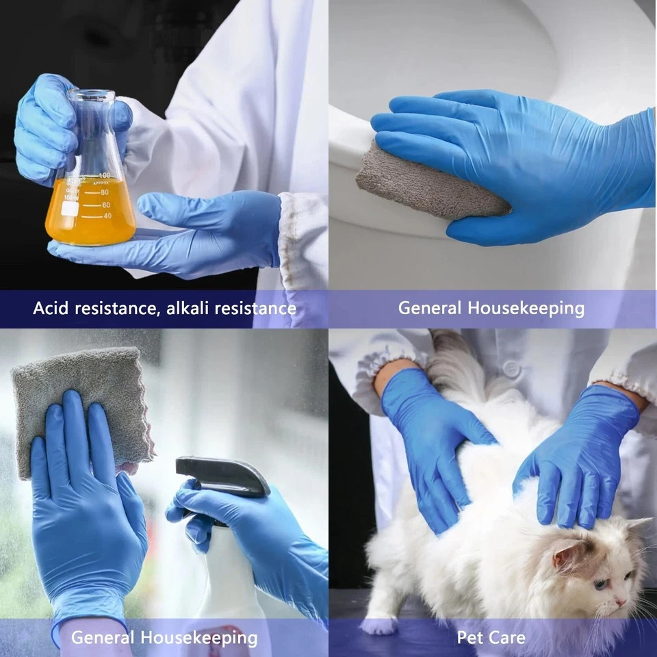Disposable Nitrile Exam Gloves 100 Pack Medical Powder Latex Free Food Cleaning