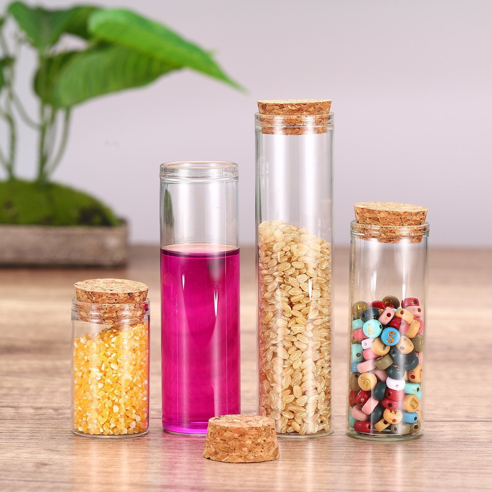 100ml Glass Test Tubes, 8 Pcs Clear Test Tubes with Cap Cork Stopper