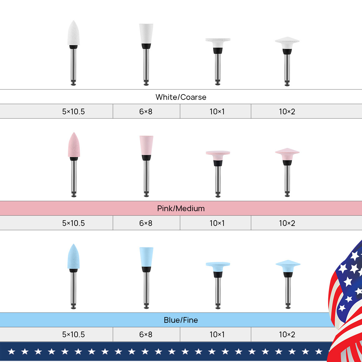 Dental Composite Polishing Burs Kit RA 2.35mm Silicone Polisher For Contra Angle