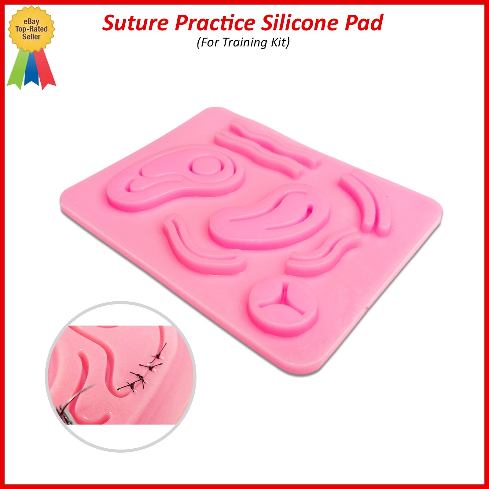 Ear Skin Suture Practice Silicone Pad Wound Simulated Surgical Training Kit