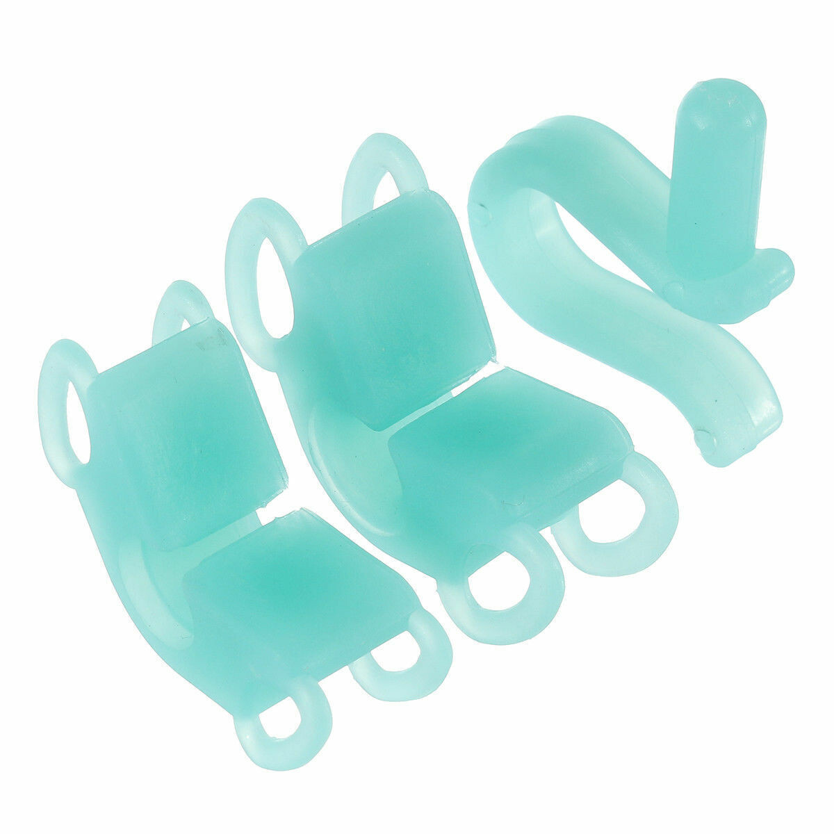 3 Pcs/Set Dental Silicone Bite Block Mouth Prop Autoclave 135 ℃ Sterilize Blue