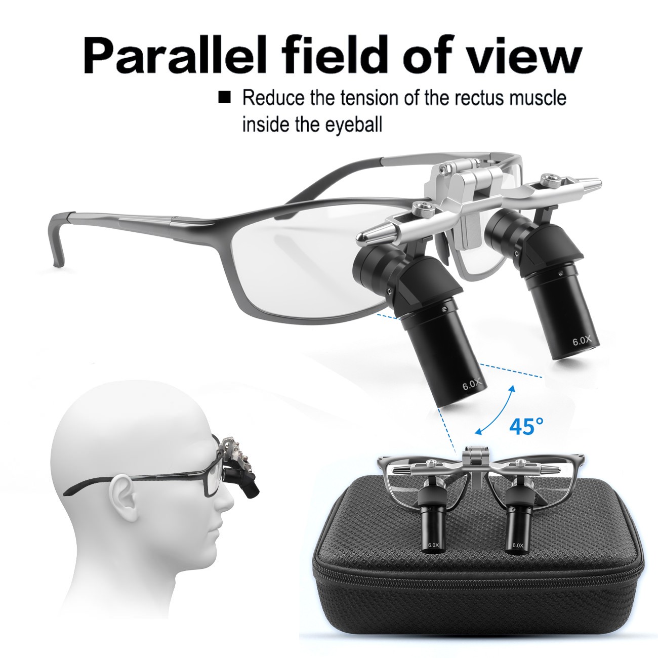6.0X Dental Surgery Magnifier Binocular Ergo Loupe Magnifying Optical Glass ENT