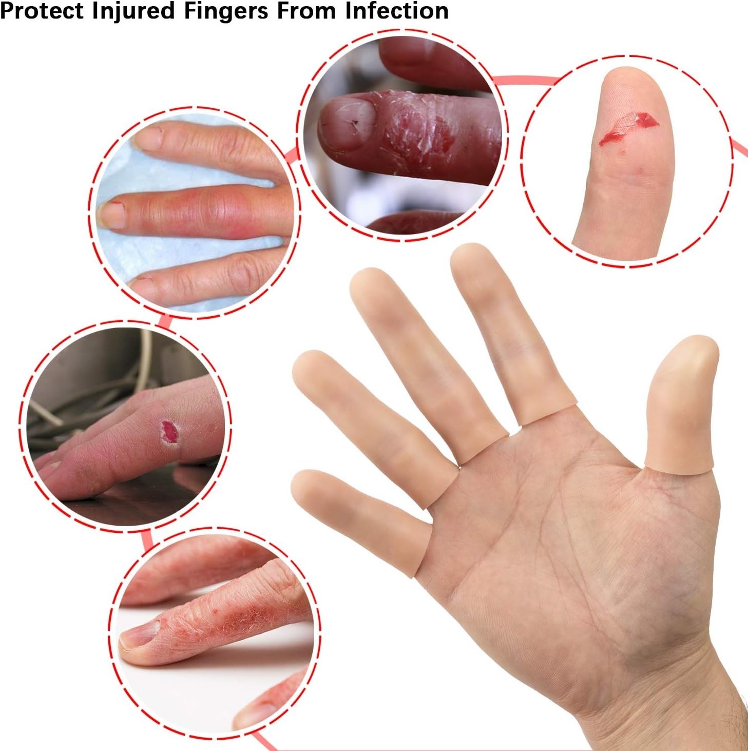 Adjustable Gel Finger Cots – Soft Silicone Covers for Arthritis & Skin Care