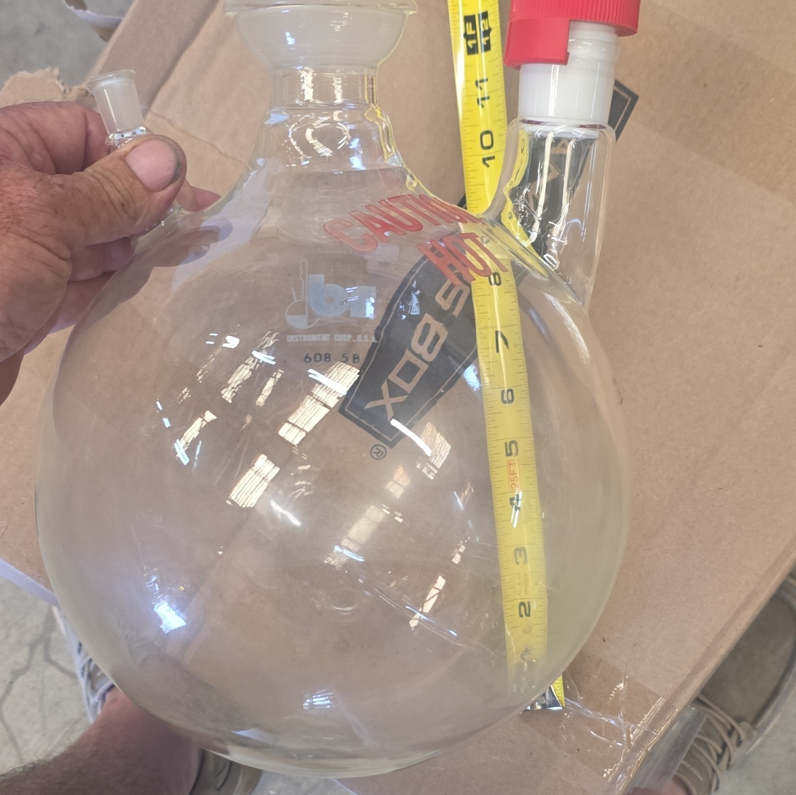 KIMAX 608-5B 3-Neck Round Bottom Flask Borosilicate Glass 5000 mL (5 L)