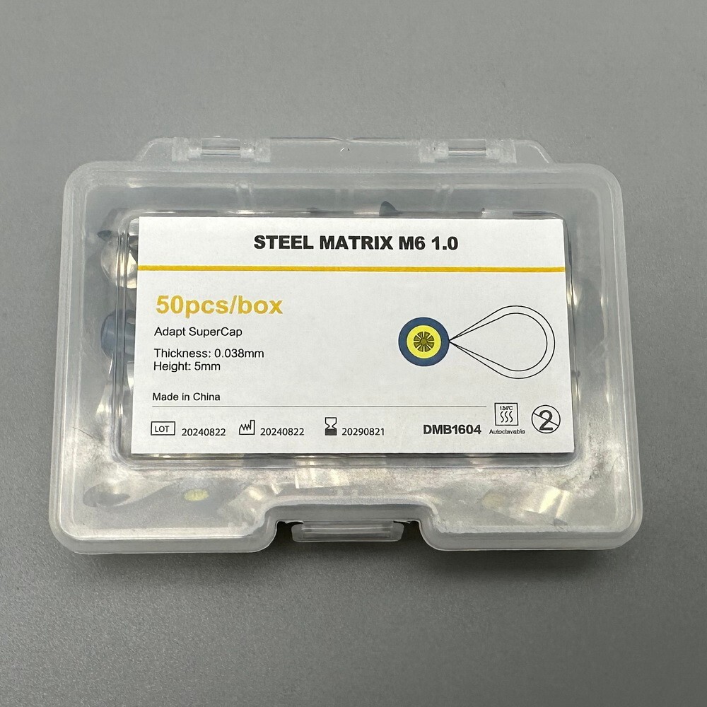 Dental Adapt SuperCap Steel Matrix M6 Matrices 50Pcs/Box Thickness 0.038 mm
