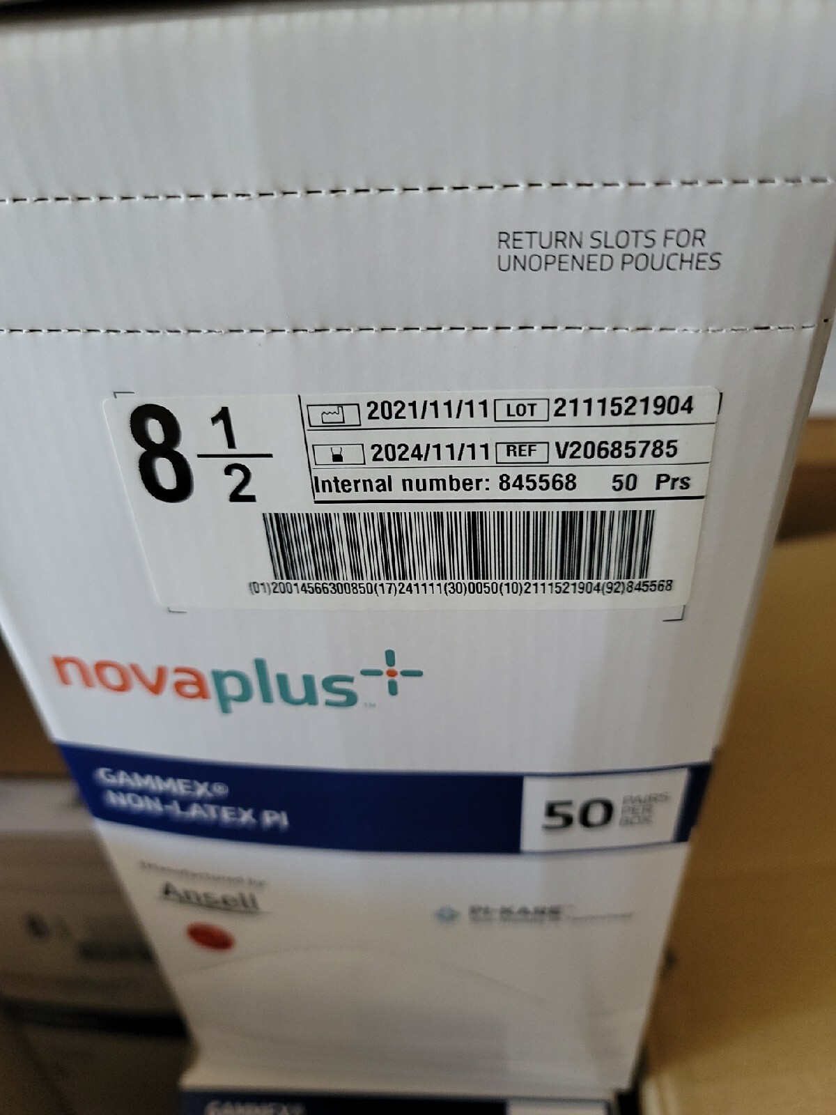 Gammex Non-Latex PI UnderGlove Surgical Gloves Size: 8.5, Exp 11/2024, 50 pairs