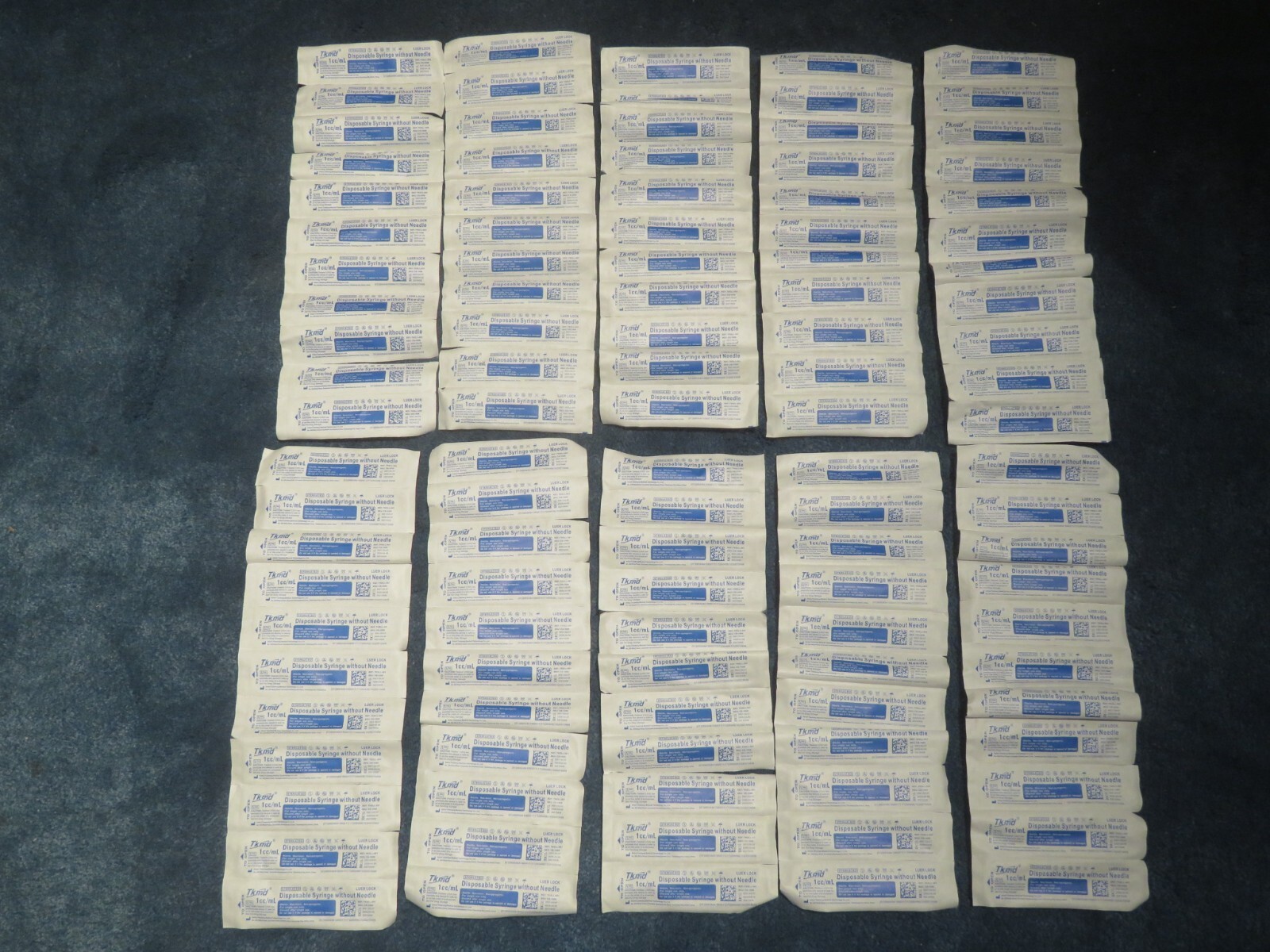 100-Count Lot Tkmd Disposable Syringe Without Needle 1cc/ml Luer Lock TKSLL-001
