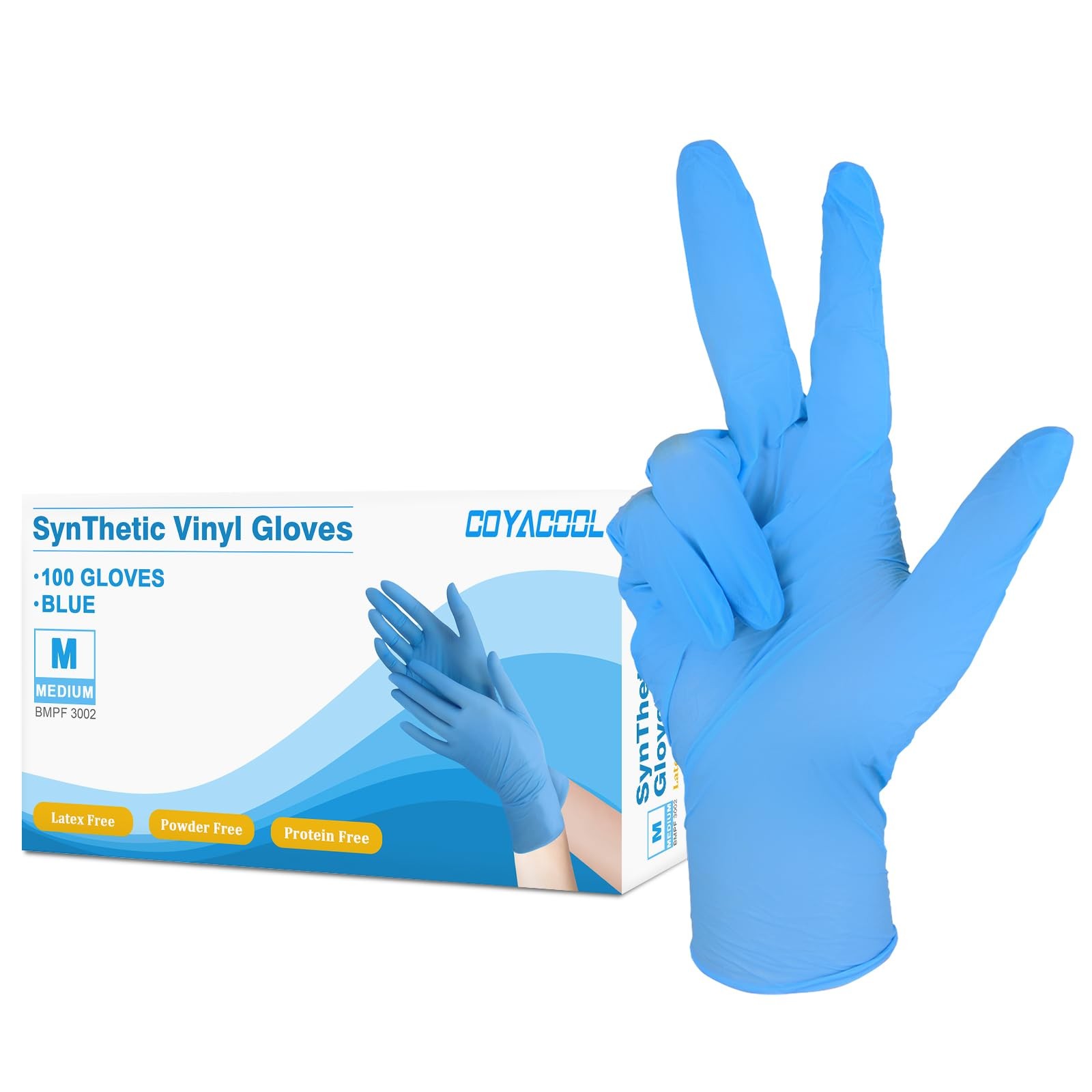 Disposable Gloves Medium, Nitrile and Vinyl Blend Material Gloves, Latex Free…