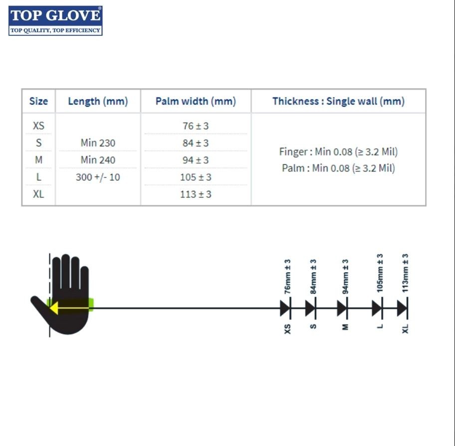 Top Glove Latex Disposable Powder Free Glove, Natural Color |100 Pcs Per Box|