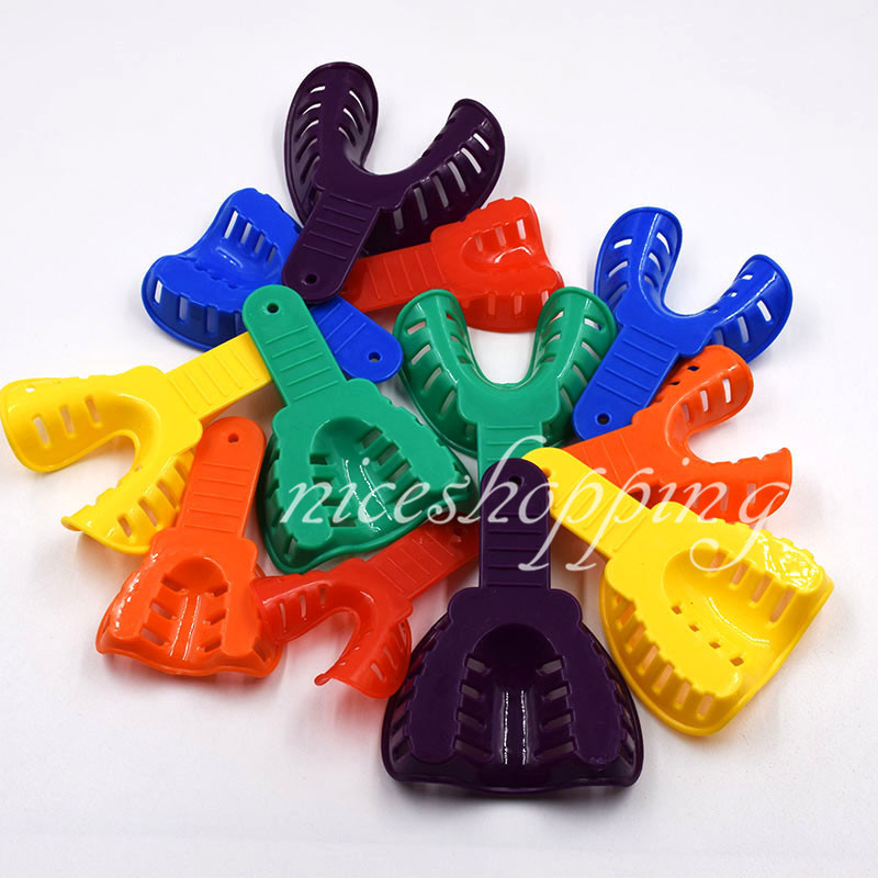 12 Pcs/set Dental Impression Tray Trays Plastic 6 Sizes Autoclavable Adult/Child