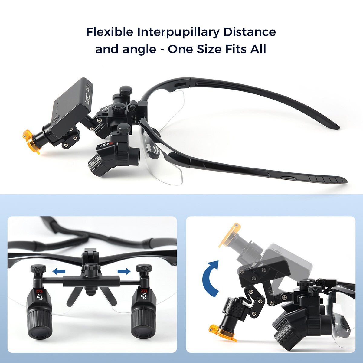 3.0X-6.0X Dental Medical Surgical Binocular Loupes Ergo +5W LED Head Light