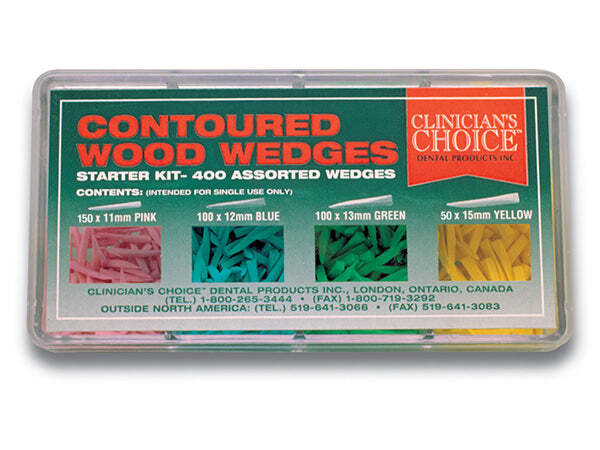 Clinician’s Choice 95940 Contoured Wood Wedges Assorted Starter Kit 400/Pk